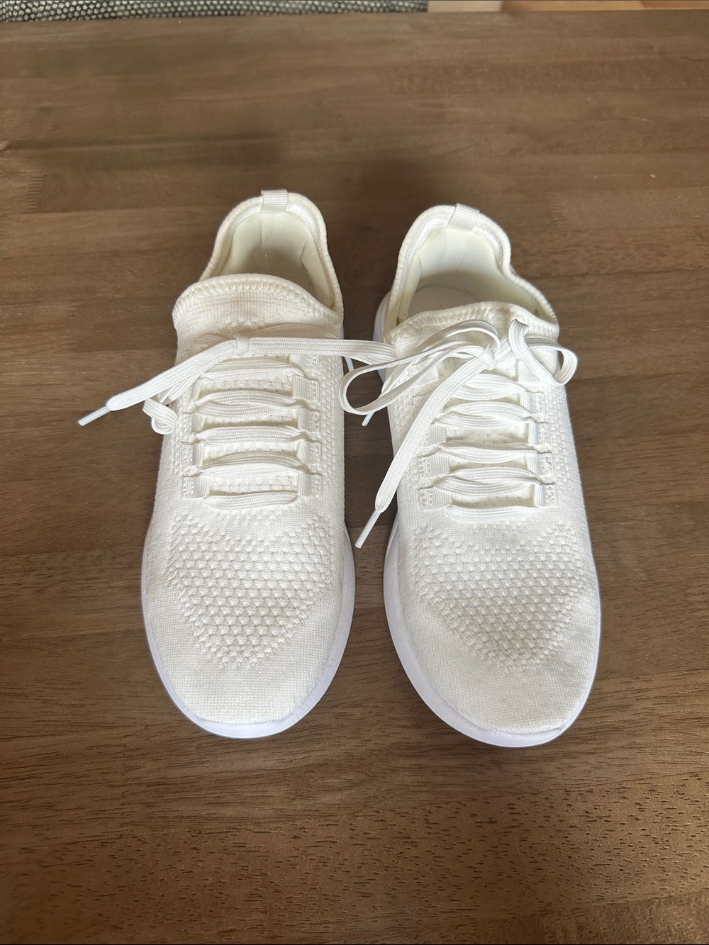 Women's Lightweight Cream Knit Sneakers